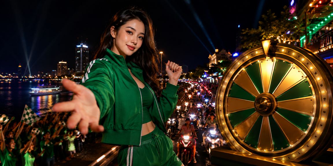 Giao diện roulette neon trên điện thoại Mekong